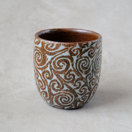 湯呑み小 象嵌唐草文 - 益子焼 - 03 | 松原 直之