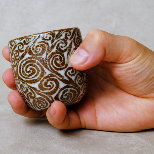 湯呑み小 象嵌唐草文 - 益子焼 - 04 | 松原 直之