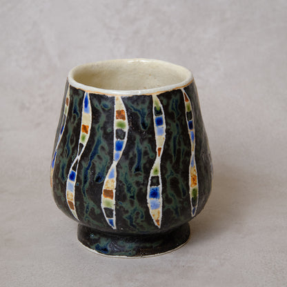 ワインカップ・フリーカップ（黒） 幾何学模様 | 加守田 太郎