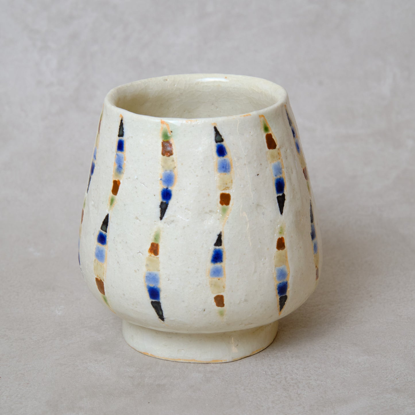 ワインカップ・フリーカップ（白） 幾何学模様 | 加守田 太郎