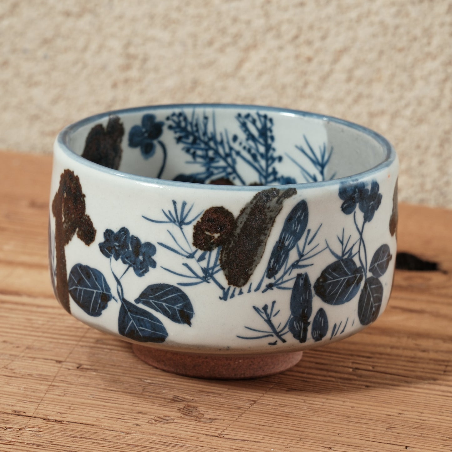 銹絵染付茶碗 春草図（清水焼・乾山写）＊箱なし | 宮本 博