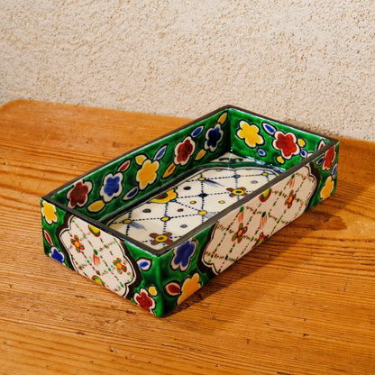 色絵角皿 瓔珞紋（清水焼・乾山写） | 宮本 博