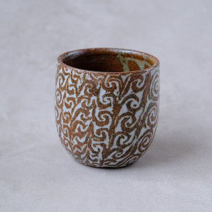 湯呑み小 象嵌唐草文 - 益子焼 - 01 | 松原 直之