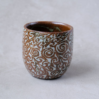 湯呑み小 象嵌唐草文 - 益子焼 - 02 | 松原 直之