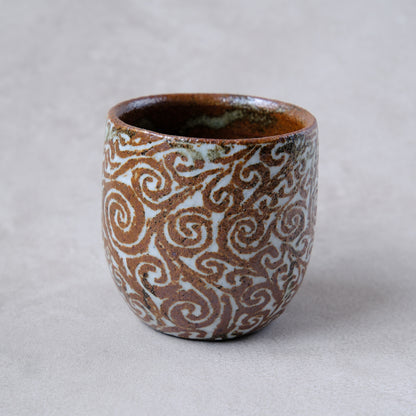 湯呑み小 象嵌唐草文 - 益子焼 - 02 | 松原 直之