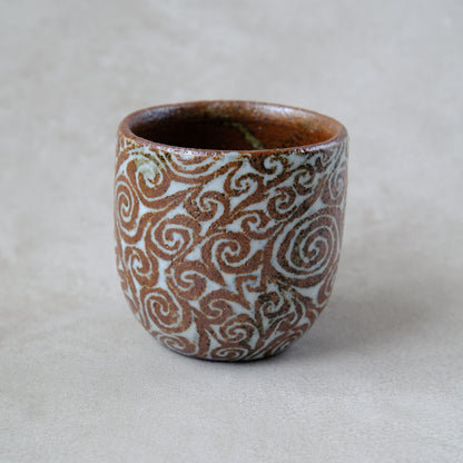 湯呑み小 象嵌唐草文 - 益子焼 - 04 | 松原 直之