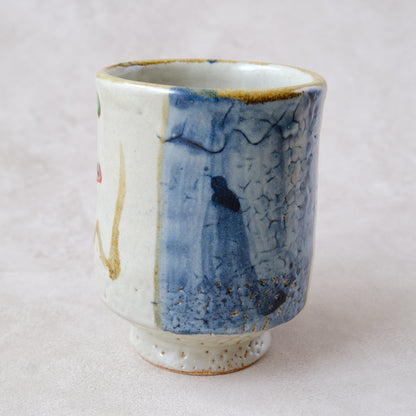 湯呑み 大 鉄絵・赤絵 唐草文 - 益子焼 - 01 | 松原 直之