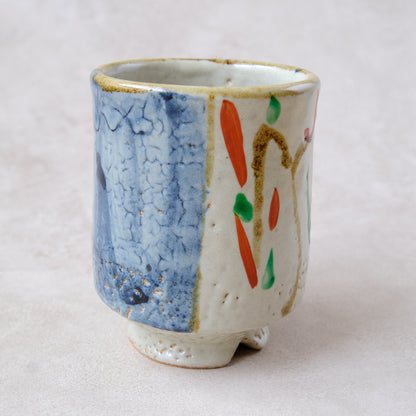 湯呑み 大 鉄絵・赤絵 唐草文 - 益子焼 - 01 | 松原 直之