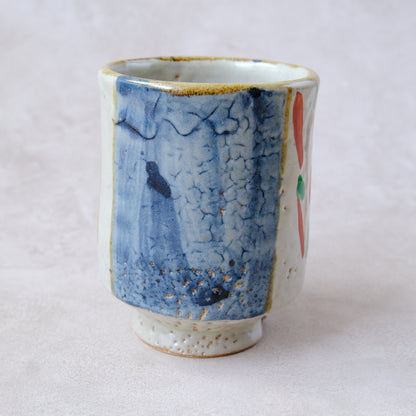 湯呑み 大 鉄絵・赤絵 唐草文 - 益子焼 - 01 | 松原 直之