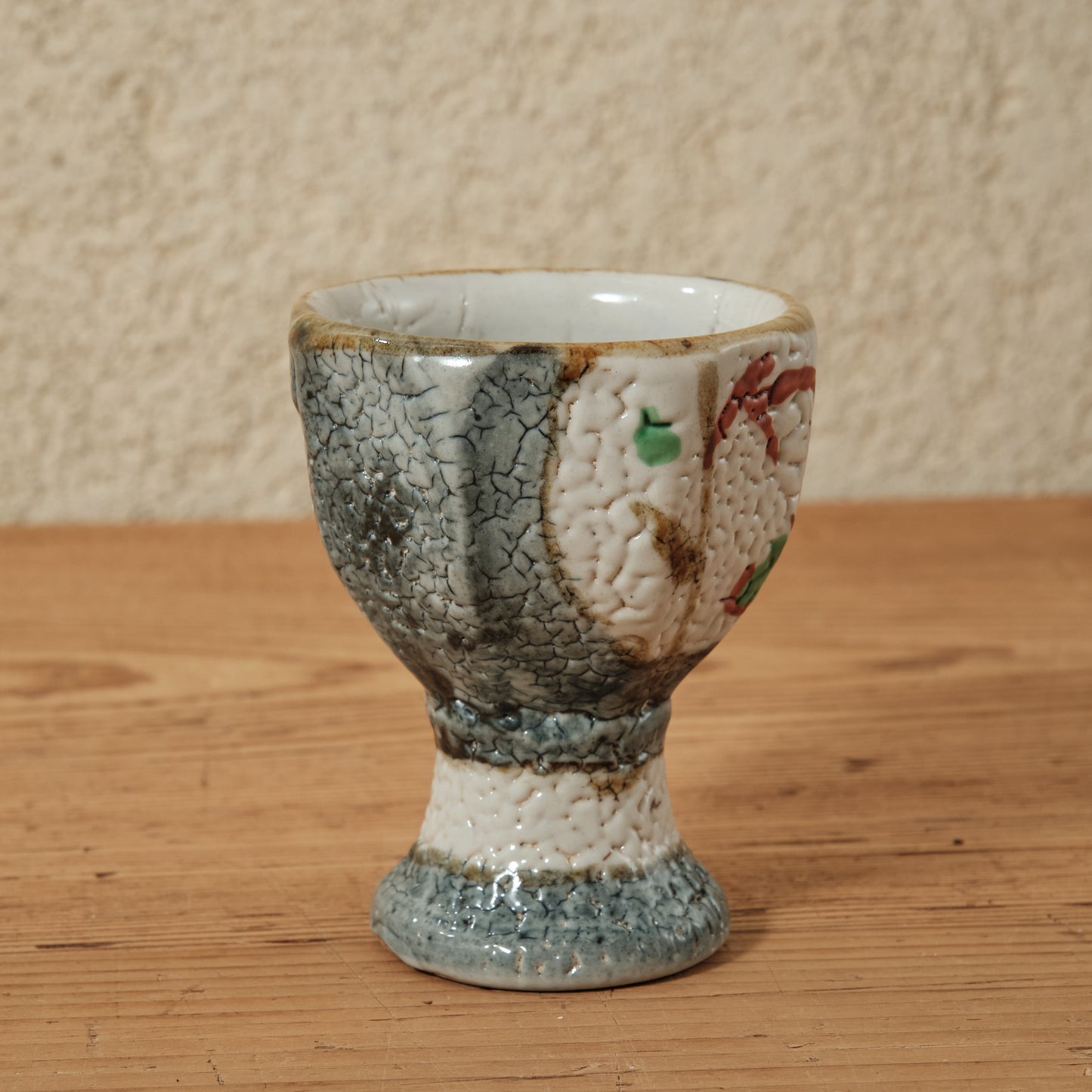 ゴブレット 鉄絵・赤絵 唐草文 - 益子焼 - 01 | 松原 直之