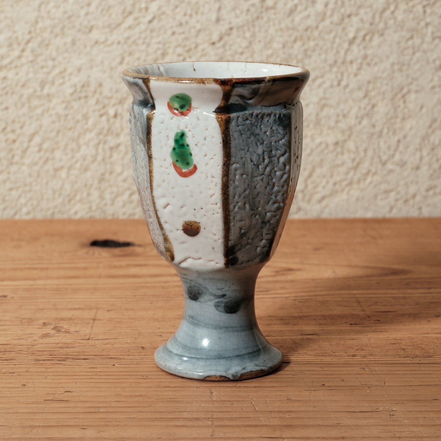 ゴブレット 鉄絵・赤絵 唐草文 - 益子焼 - 02 | 松原 直之