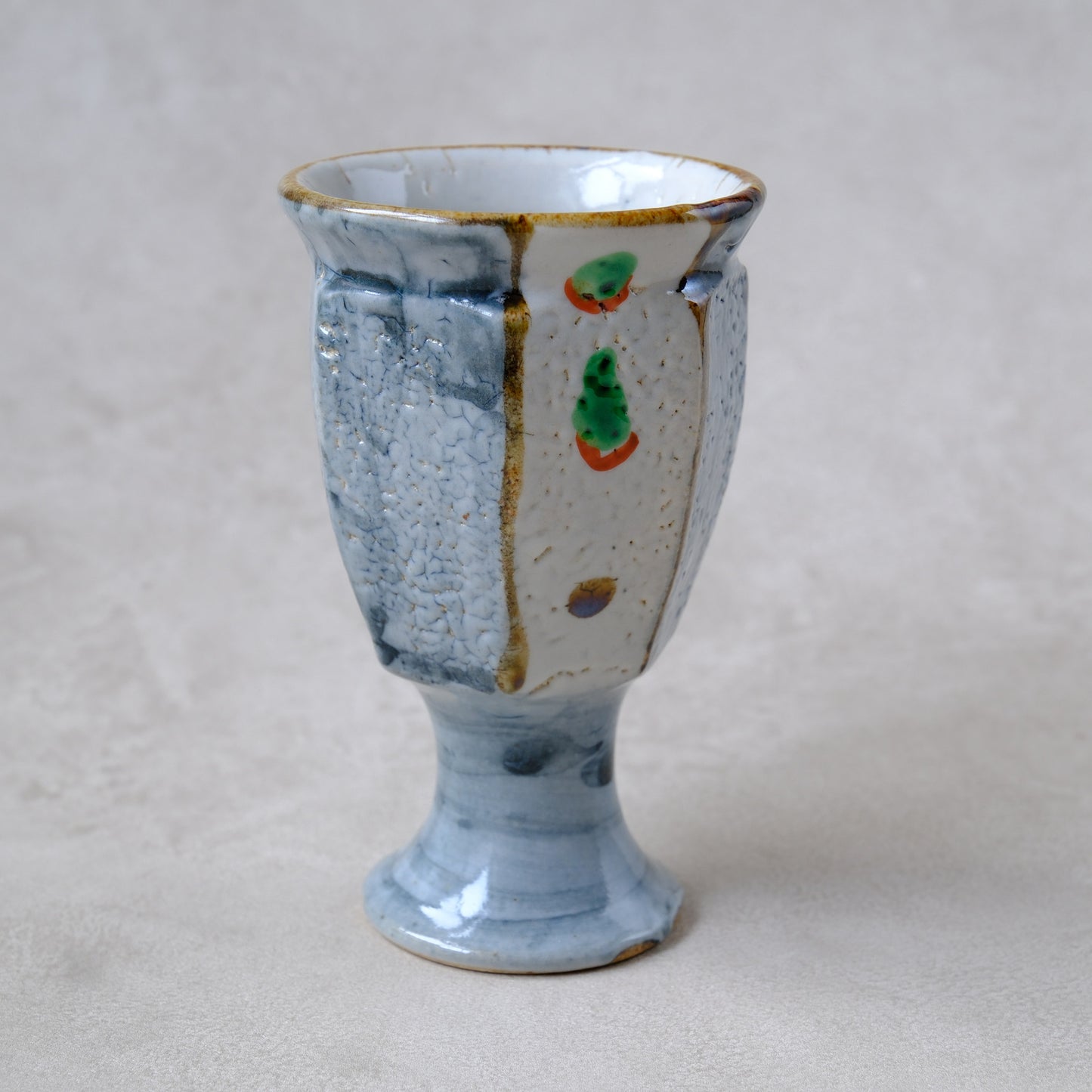 ゴブレット 鉄絵・赤絵 唐草文 - 益子焼 - 02 | 松原 直之