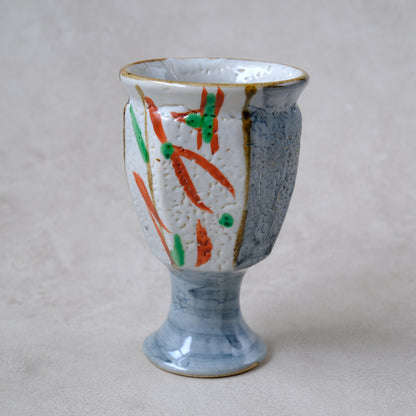 ゴブレット 鉄絵・赤絵 唐草文 - 益子焼 - 02 | 松原 直之