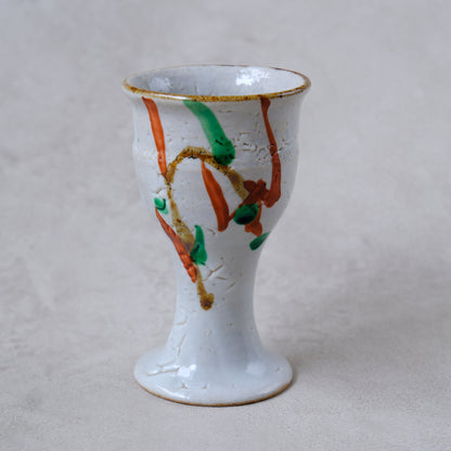 ゴブレット 鉄絵・赤絵 唐草文 - 益子焼 - 03 | 松原 直之