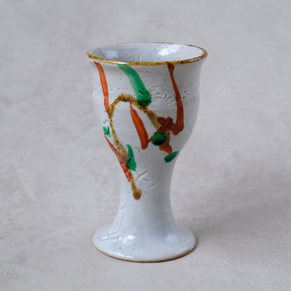 ゴブレット 鉄絵・赤絵 唐草文 - 益子焼 - 03 | 松原 直之