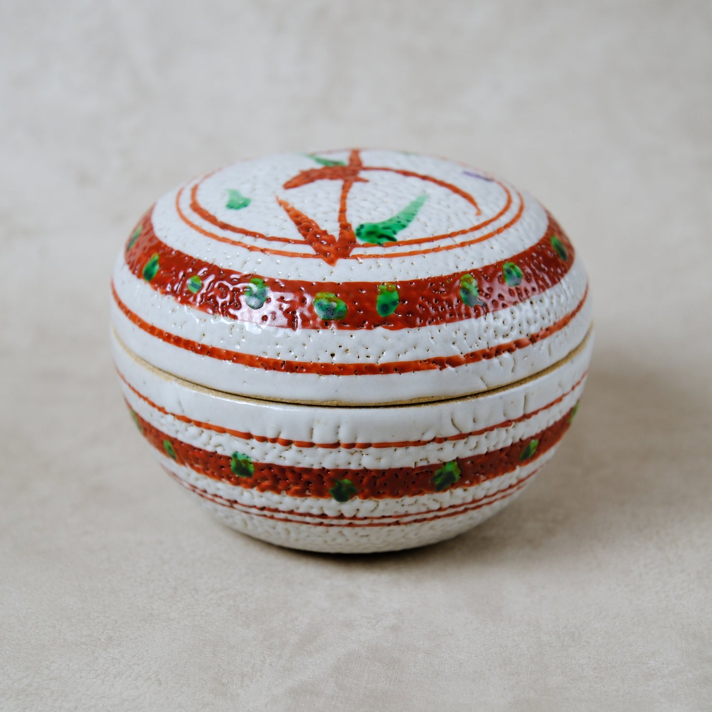 蓋物・小物入れ 赤絵 - 益子焼 - 02 | 松原 直之