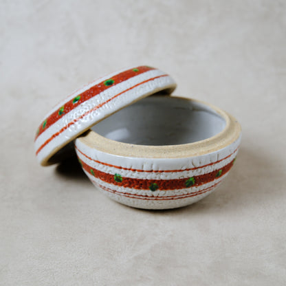 蓋物・小物入れ 赤絵 - 益子焼 - 02 | 松原 直之