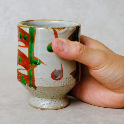 湯呑み 大 鉄絵・赤絵 唐草文 - 益子焼 - 04 | 松原 直之