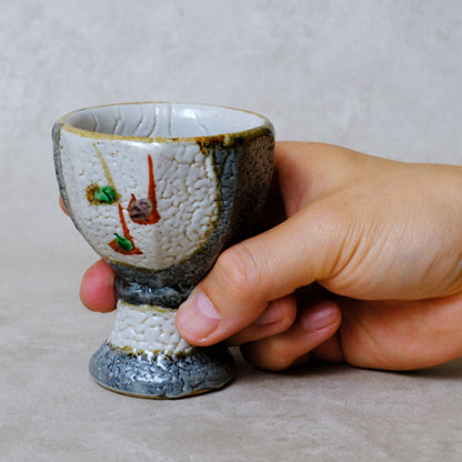 ゴブレット 鉄絵・赤絵 唐草文 - 益子焼 - 01 | 松原 直之